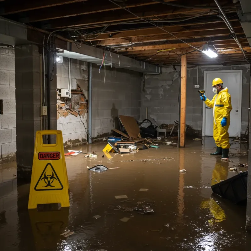 Flooded Basement Electrical Hazard in Brook Highland, AL Property